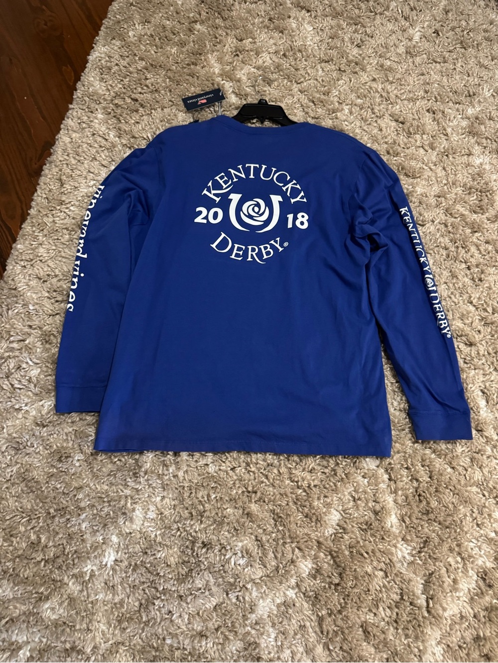 Vineyard Vines 144th Kentucky Derby Royal Blue Long Sleeve Pocket Tee- XL